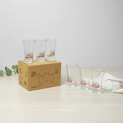 AM7747 Qianli Clear Glass Shot Glasses Set (6-Piece, Item Y311)