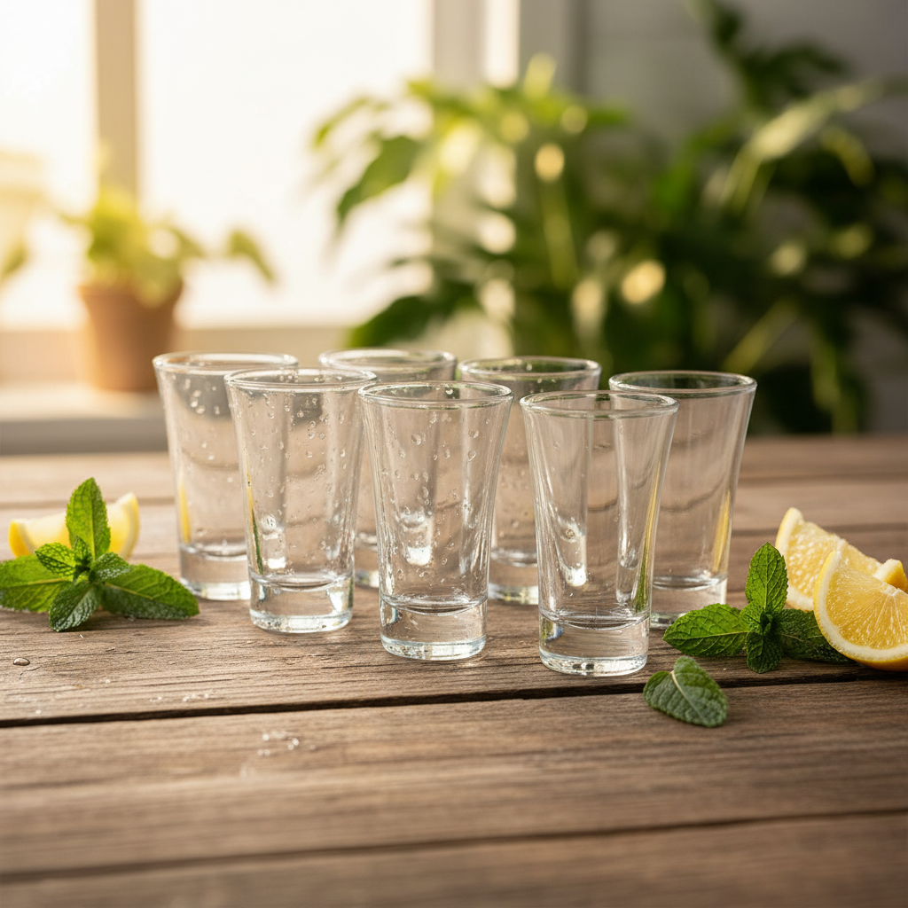 AM7747 Qianli Clear Glass Shot Glasses Set (6-Piece, Item Y311)