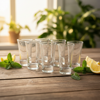 AM7747 Qianli Clear Glass Shot Glasses Set (6-Piece, Item Y311)