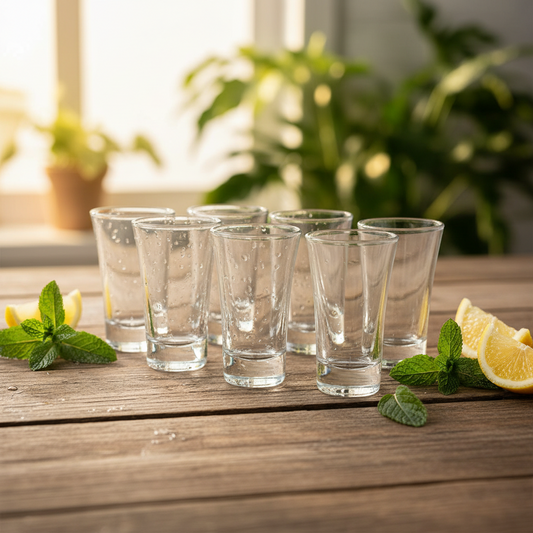 AM7747 Qianli Clear Glass Shot Glasses Set (6-Piece, Item Y311)