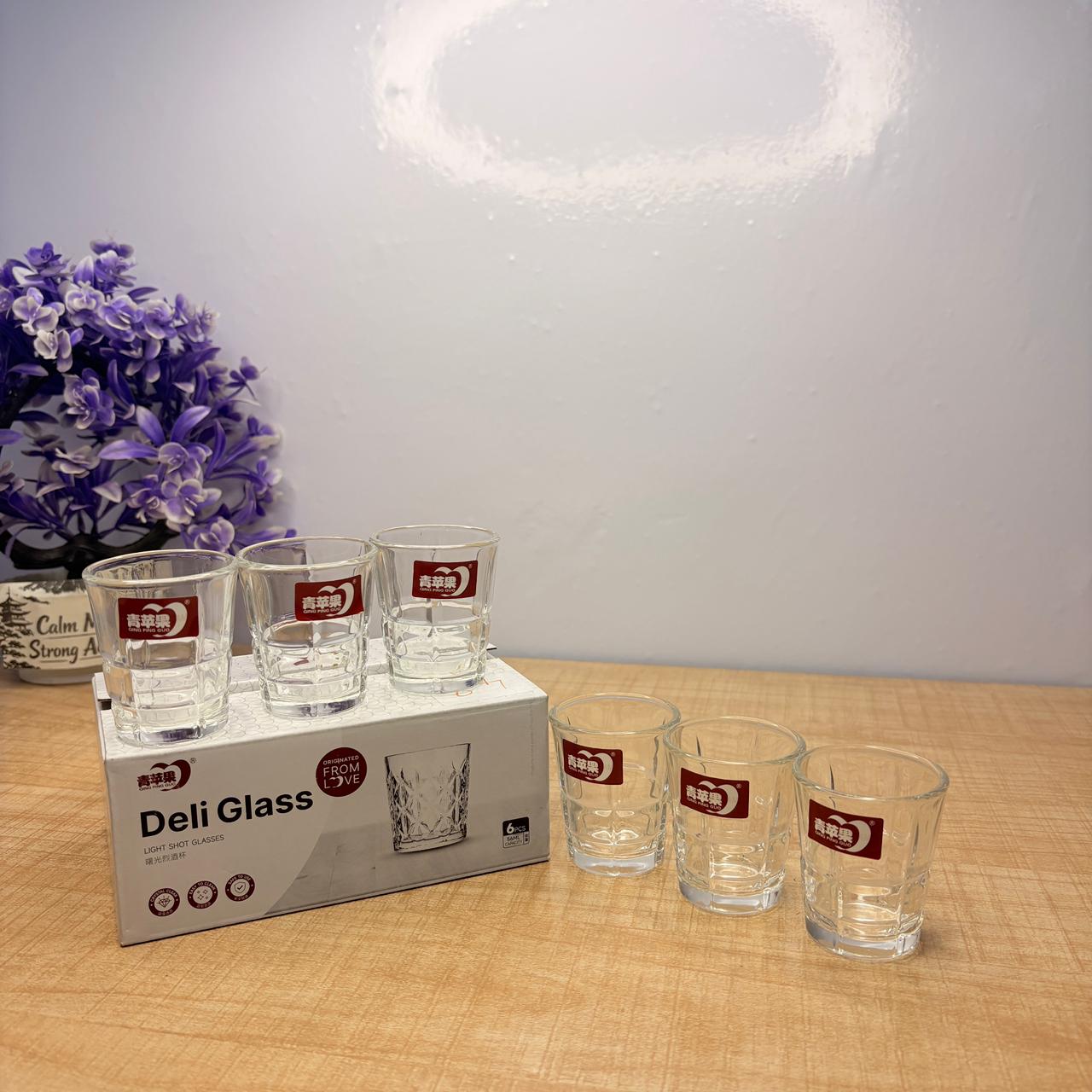 AM7745 Elegant Set of Six Durable Glass Shot Glasses for Your Home Bar Collection