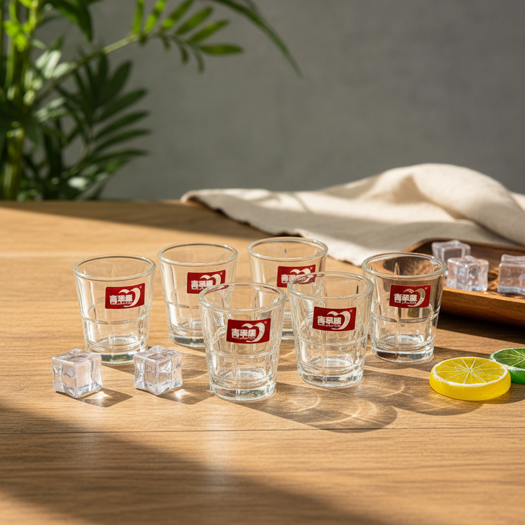 AM7745 Elegant Set of Six Durable Glass Shot Glasses for Your Home Bar Collection