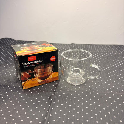 AM7749 Marc Samuels 80ml Double-Walled Espresso Glass Mug with Handle