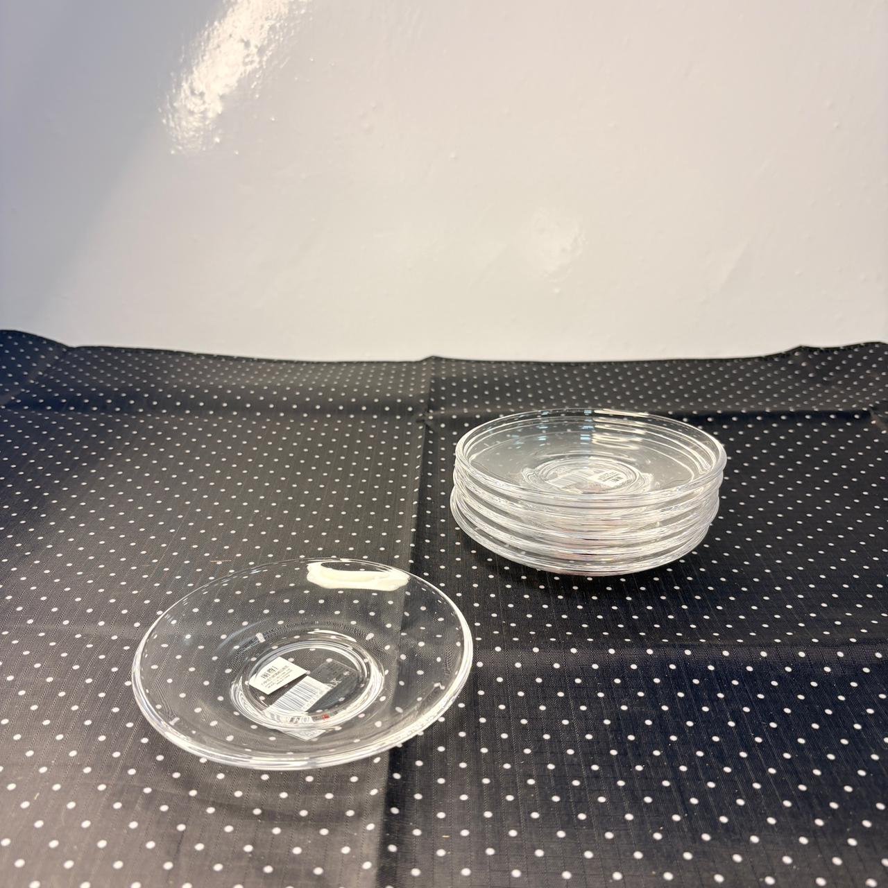 AM7752 Blinkmax 6-Piece Clear Glass Saucer Set for Tea & Coffee