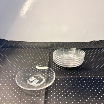 AM7752 Blinkmax 6-Piece Clear Glass Saucer Set for Tea & Coffee
