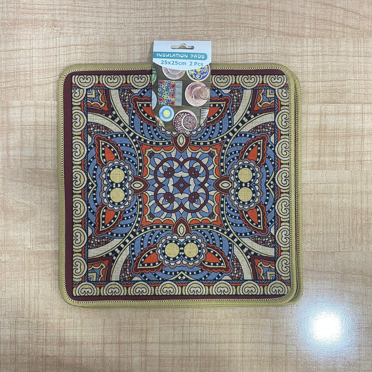 AM7710 VINTAGE PERSIAN PATTERN HEAT RESISTANT INSULATION PAD SET FOR TABLE AND COUNTERTOP PROTECTION