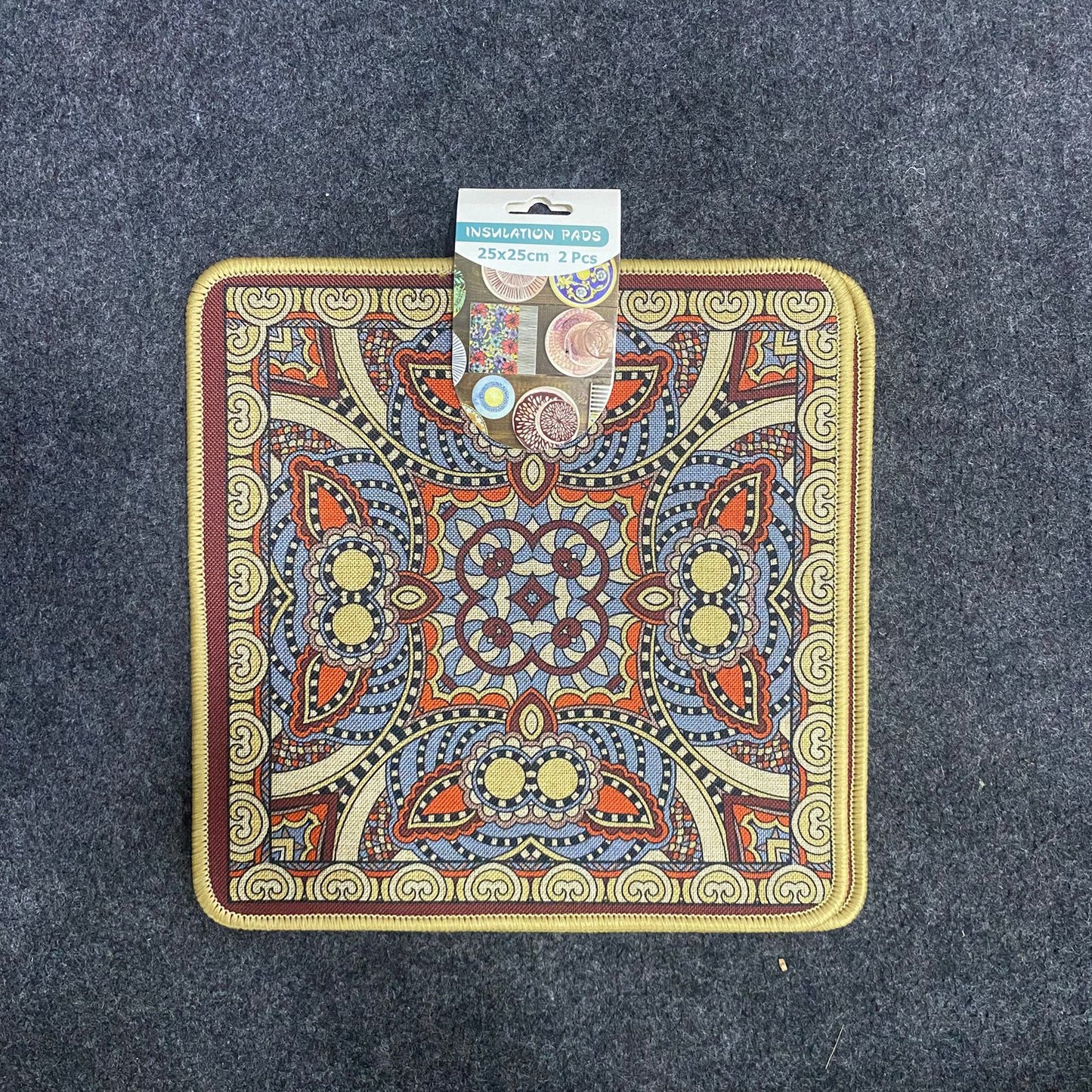 AM7710 VINTAGE PERSIAN PATTERN HEAT RESISTANT INSULATION PAD SET FOR TABLE AND COUNTERTOP PROTECTION