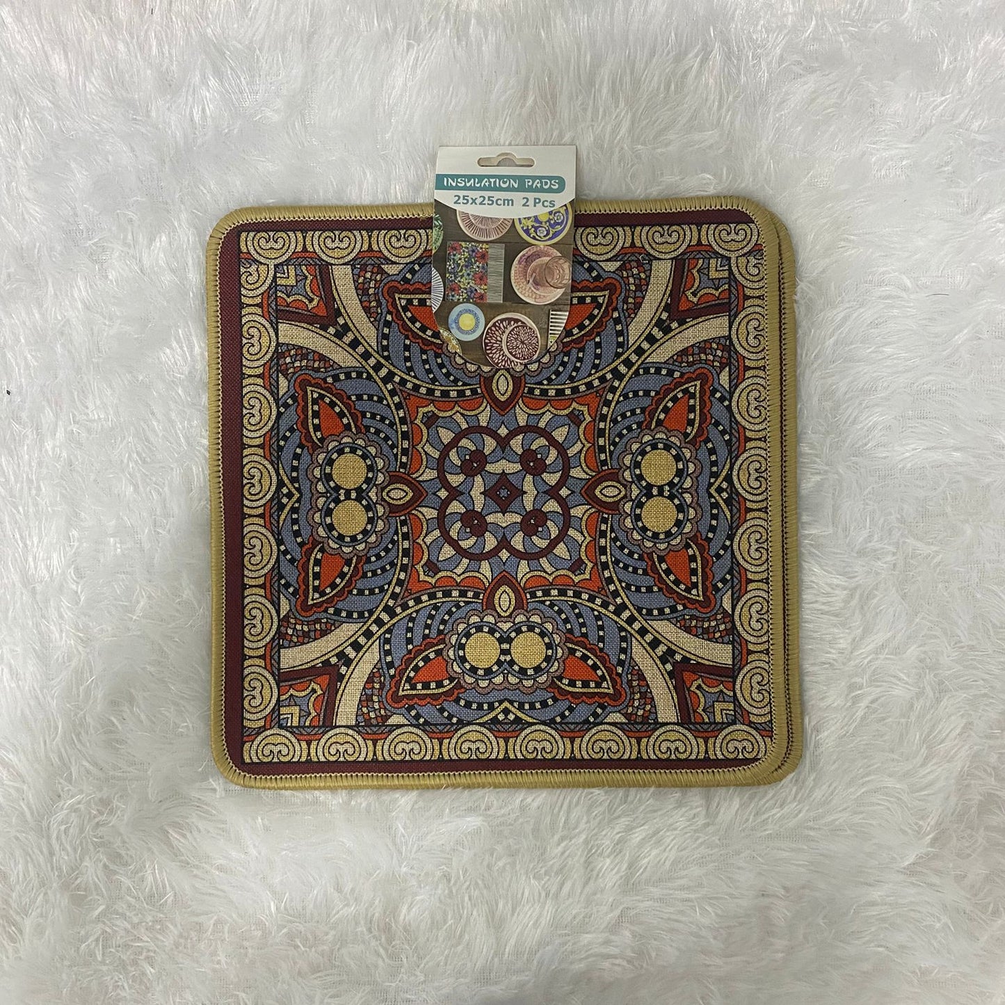 AM7710 VINTAGE PERSIAN PATTERN HEAT RESISTANT INSULATION PAD SET FOR TABLE AND COUNTERTOP PROTECTION