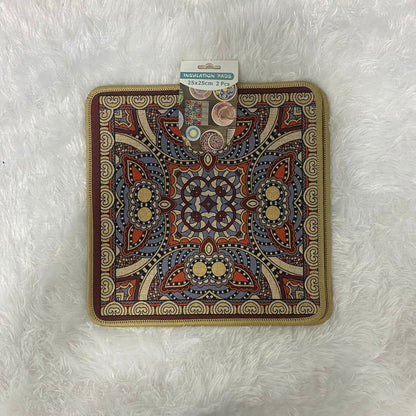 AM7710 VINTAGE PERSIAN PATTERN HEAT RESISTANT INSULATION PAD SET FOR TABLE AND COUNTERTOP PROTECTION