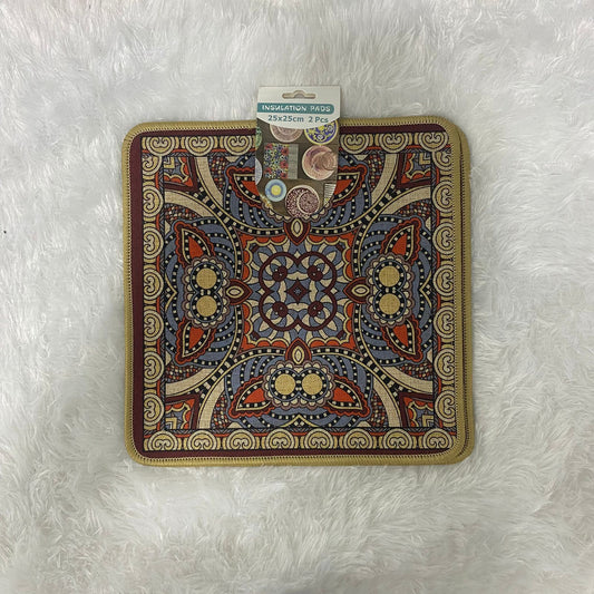 AM7710 VINTAGE PERSIAN PATTERN HEAT RESISTANT INSULATION PAD SET FOR TABLE AND COUNTERTOP PROTECTION