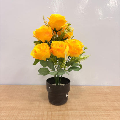 AM7765 Mix Vibrant Artificial Potted Flower Assortment (Pack Of 1)
