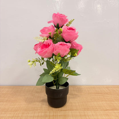 AM7765 Mix Vibrant Artificial Potted Flower Assortment (Pack Of 1)