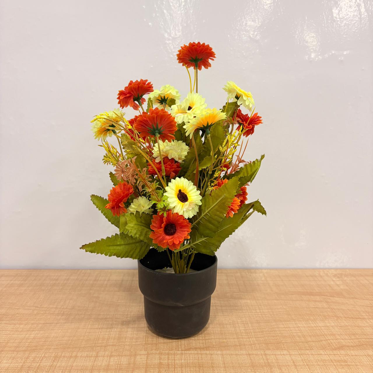 AM7765 Mix Vibrant Artificial Potted Flower Assortment (Pack Of 1)
