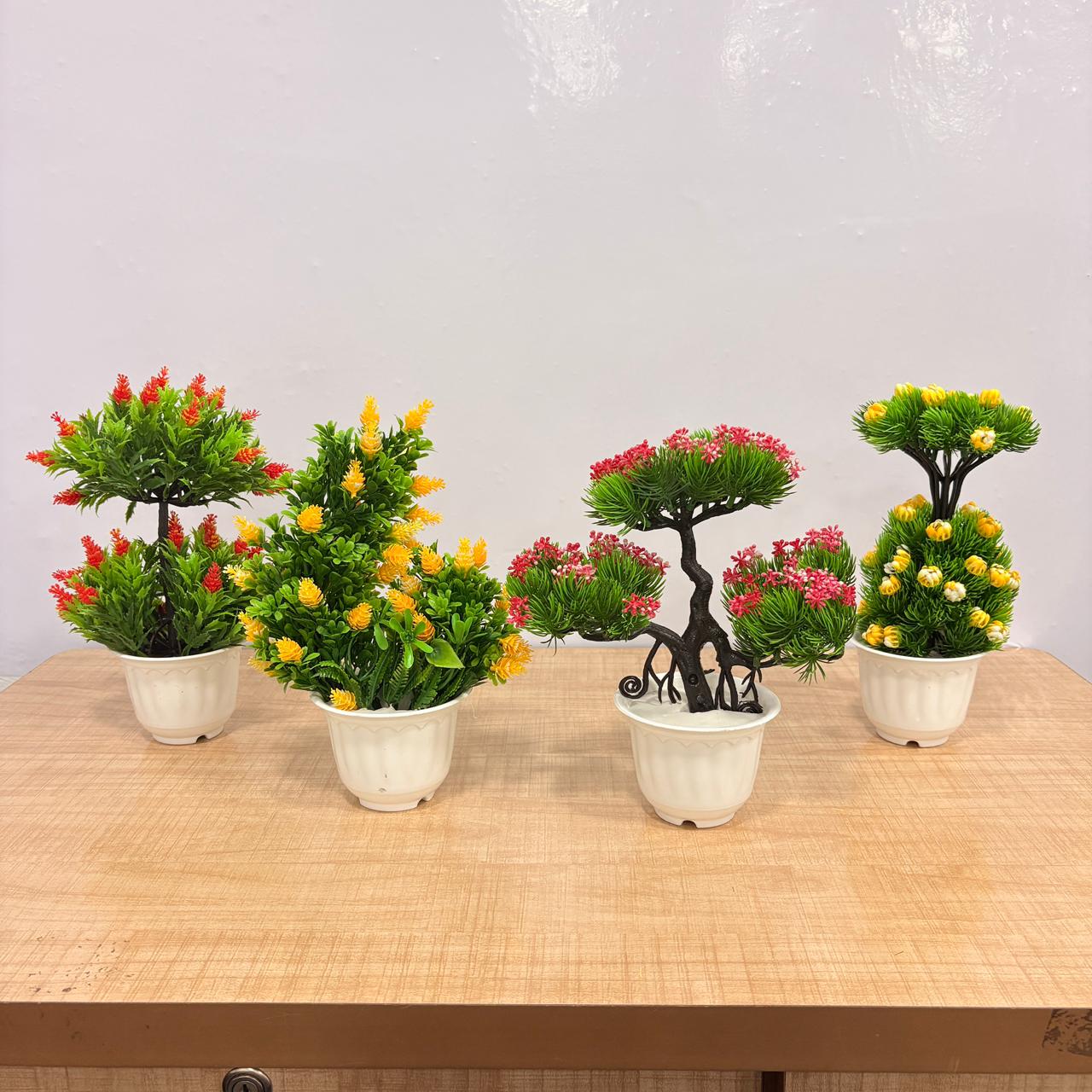 AM7768 Mini Artificial Bonsai Plants Set (Mix, Pack Of 1)
