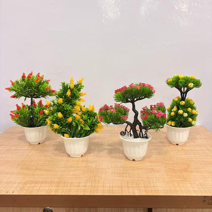 AM7768 Mini Artificial Bonsai Plants Set (Mix, Pack Of 1)