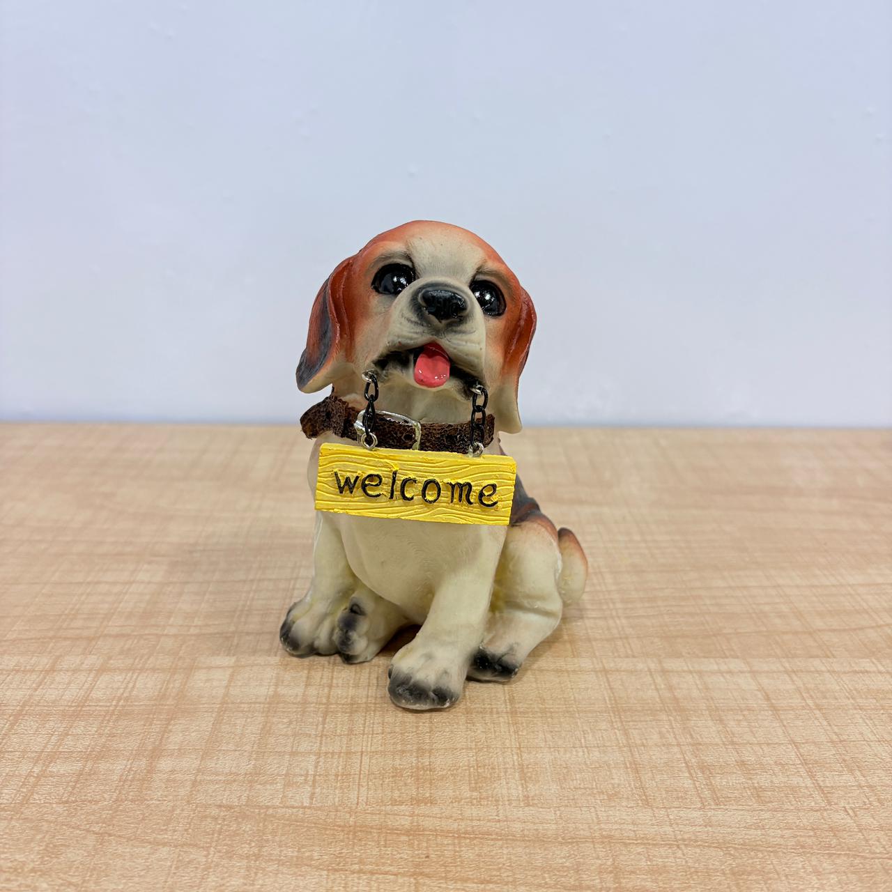 AM7771 Puppy Figurine Set with Hanging "Welcome" Signs (Pack Of 1)