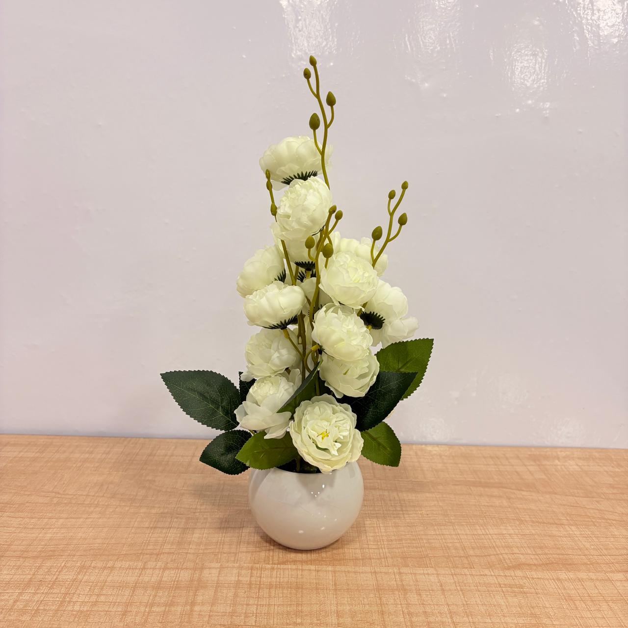AM7774 Medium Artificial flower arrangements Rose Pots Set (Mix, Pack Of 1)