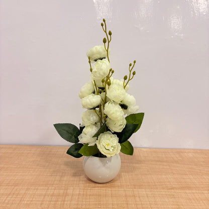 AM7774 Medium Artificial flower arrangements Rose Pots Set (Mix, Pack Of 1)