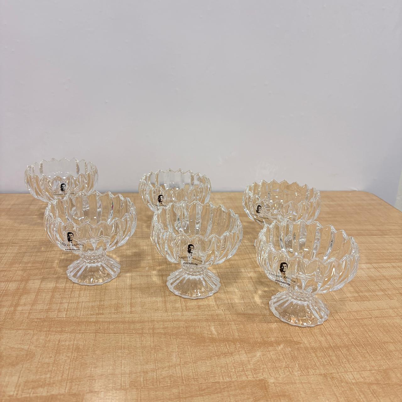 AM7787 SANJEEV KAPOOR PREMIUM GELATO ICE CREAM BOWL SET OF 6 ELEGANT GLASS BOWLS