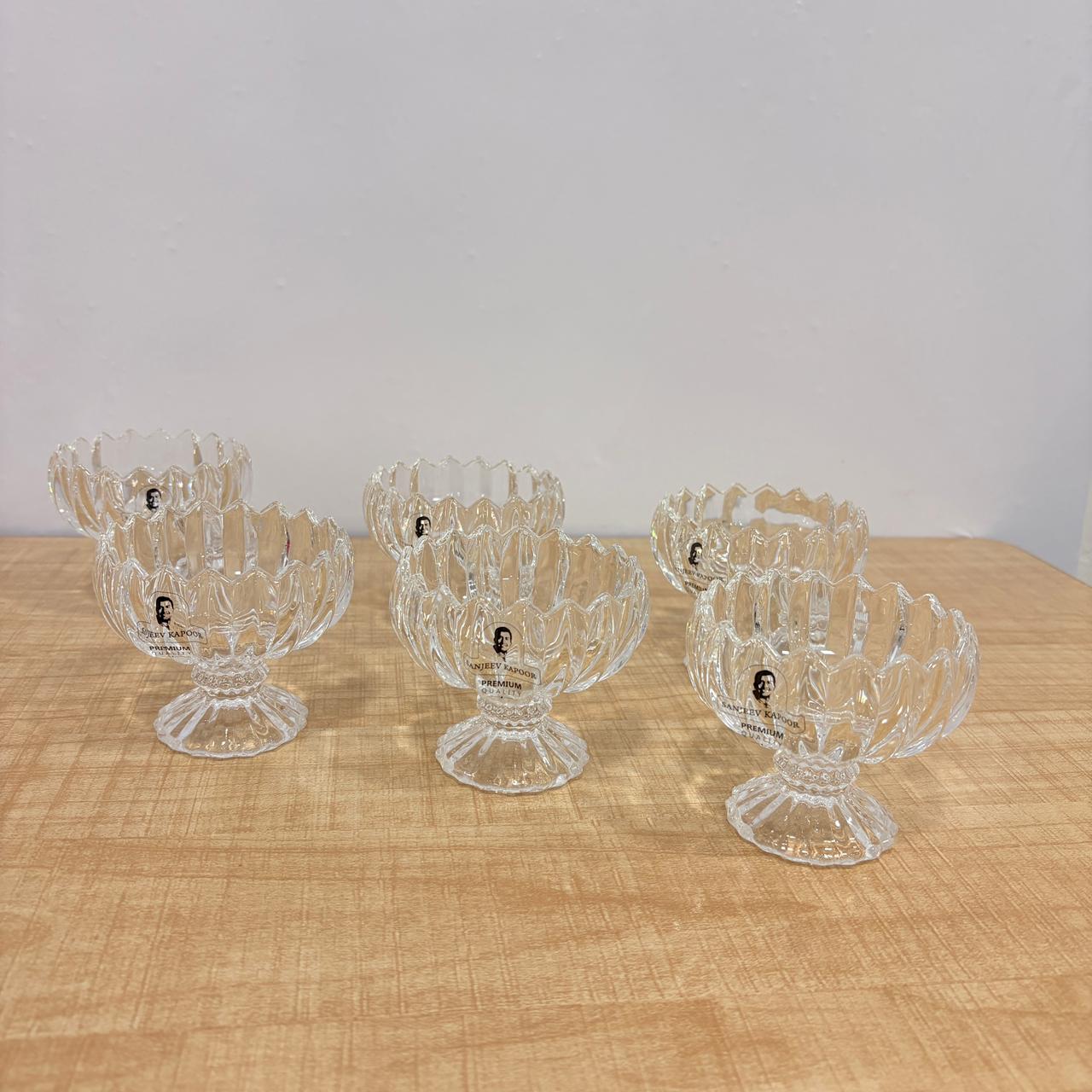 AM7787 SANJEEV KAPOOR PREMIUM GELATO ICE CREAM BOWL SET OF 6 ELEGANT GLASS BOWLS