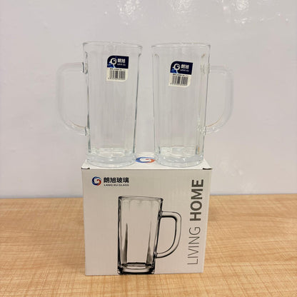 AM7793 LANG XU GLASS BEER MUGS SET OF 2 FOR SERVING COLD BEVERAGES ELEGANTLY