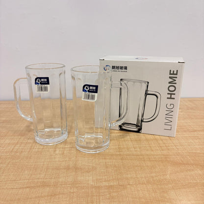 AM7793 LANG XU GLASS BEER MUGS SET OF 2 FOR SERVING COLD BEVERAGES ELEGANTLY