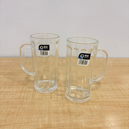 AM7793 LANG XU GLASS BEER MUGS SET OF 2 FOR SERVING COLD BEVERAGES ELEGANTLY