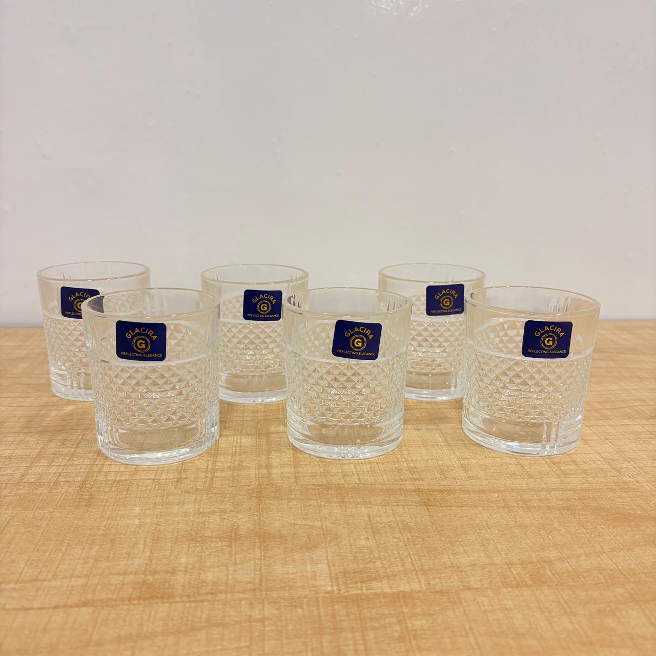 AM7795 GLACIRA ZURICH SERIES GLASS TUMBLERS SET OF 6 FOR ELEGANT DRINK SERVICE