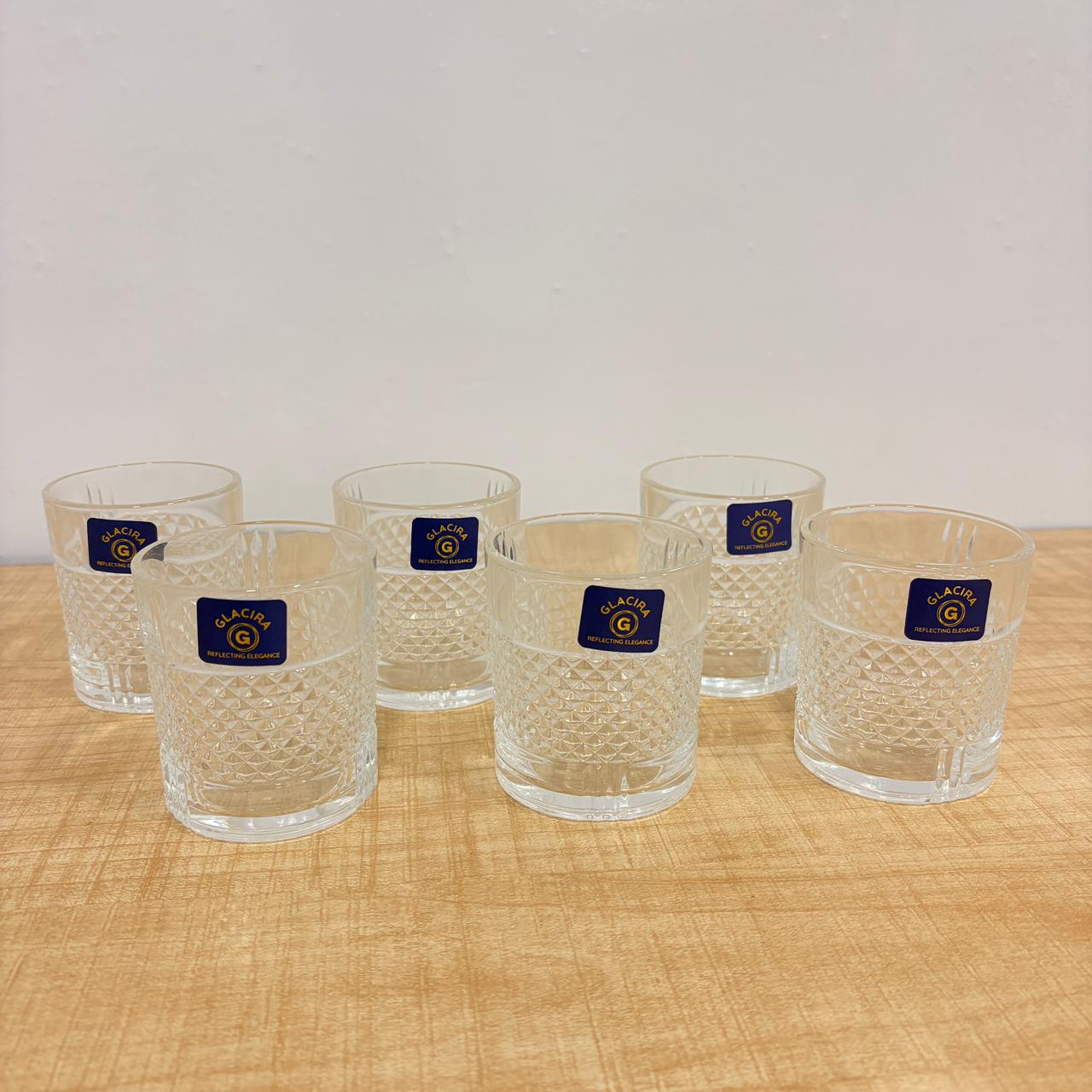 AM7795 GLACIRA ZURICH SERIES GLASS TUMBLERS SET OF 6 FOR ELEGANT DRINK SERVICE