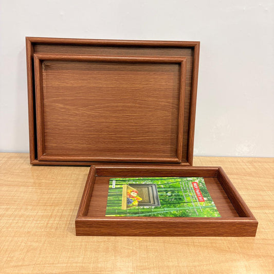AM7796 NESTING MDF SERVING TRAY SET FOR STYLISH HOME DECOR AND KITCHEN UTILITY ORGANIZER