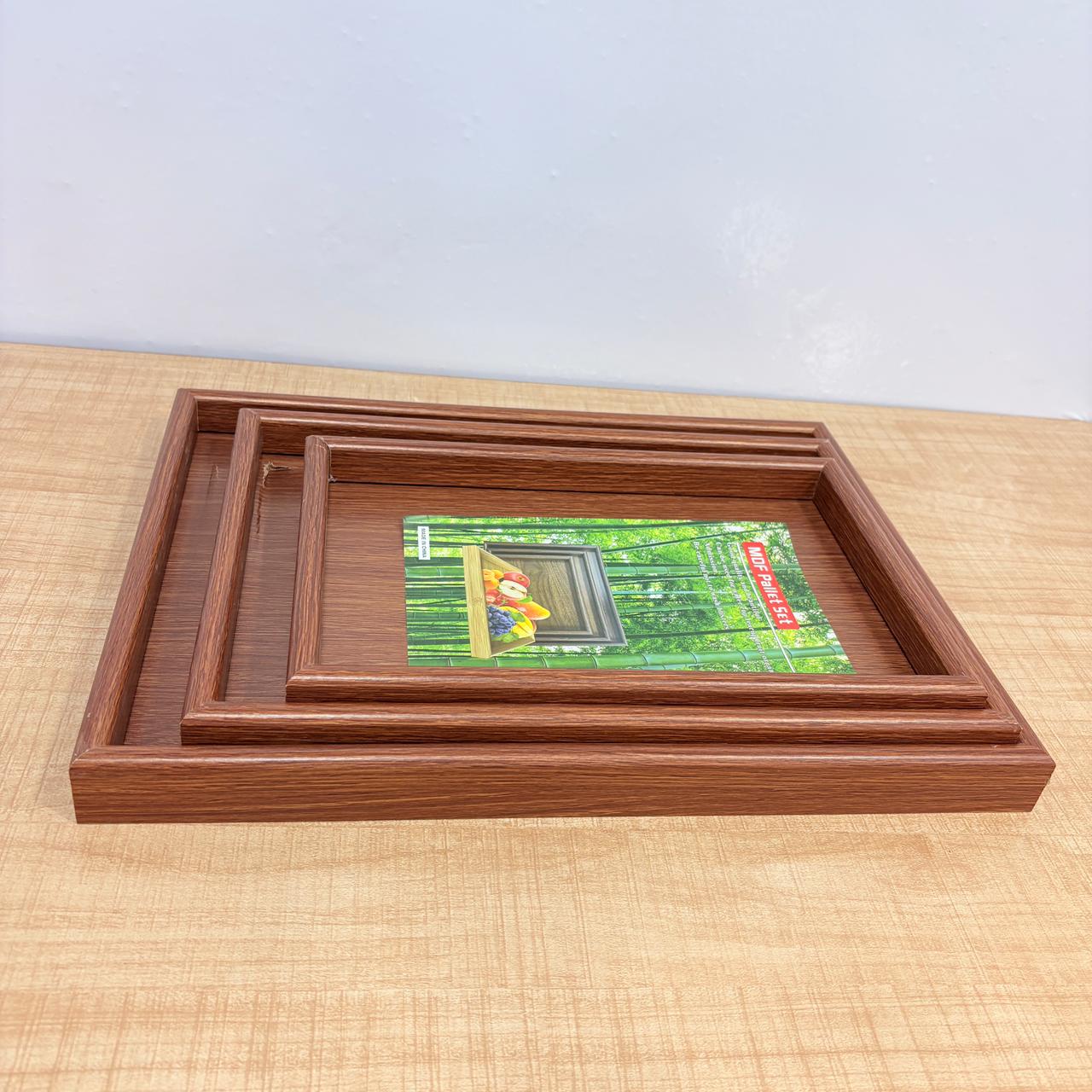 AM7796 NESTING MDF SERVING TRAY SET FOR STYLISH HOME DECOR AND KITCHEN UTILITY ORGANIZER