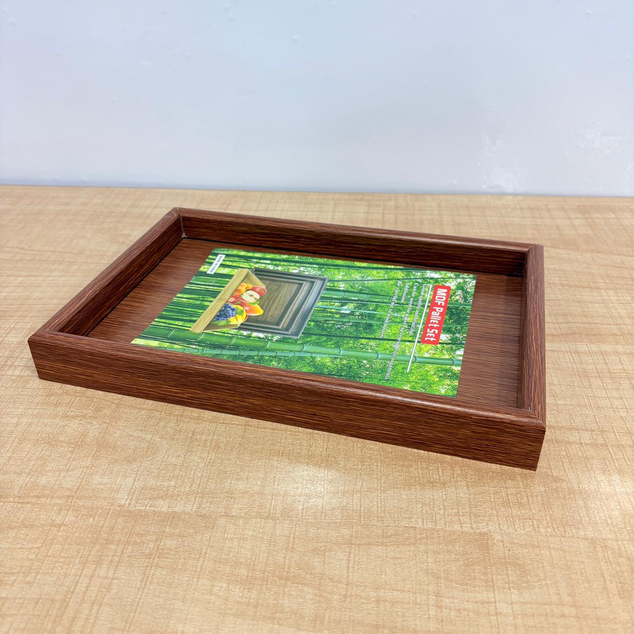 AM7796 NESTING MDF SERVING TRAY SET FOR STYLISH HOME DECOR AND KITCHEN UTILITY ORGANIZER