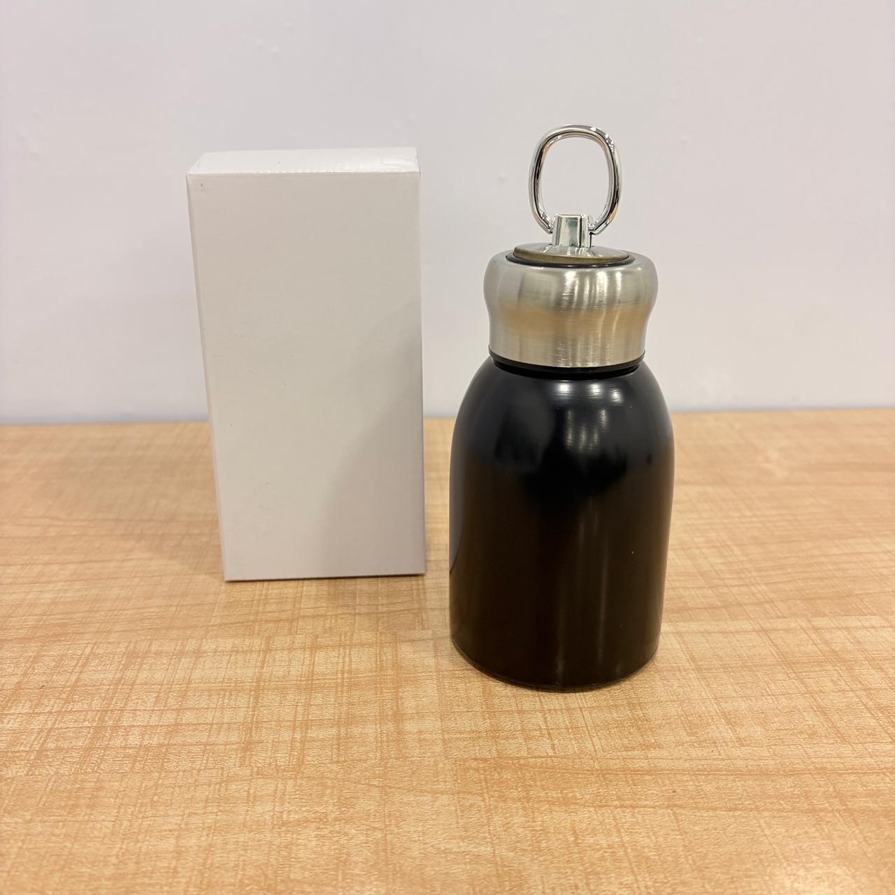 AM7802 COMPACT STAINLESS STEEL MINI BOTTLE WITH CARRYING RING FOR CONVENIENT ON THE GO HYDRATION