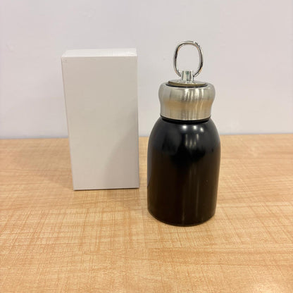AM7802 COMPACT STAINLESS STEEL MINI BOTTLE WITH CARRYING RING FOR CONVENIENT ON THE GO HYDRATION