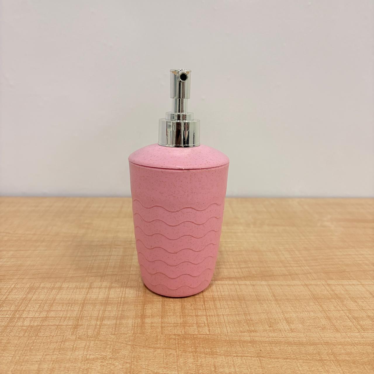 AM7783 DECORATIVE PINK WAVE PATTERN SOAP DISPENSER FOR MODERN BATHROOM AND KITCHEN SINK UTILITY