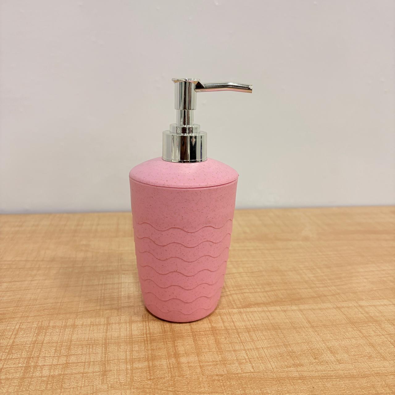 AM7783 DECORATIVE PINK WAVE PATTERN SOAP DISPENSER FOR MODERN BATHROOM AND KITCHEN SINK UTILITY