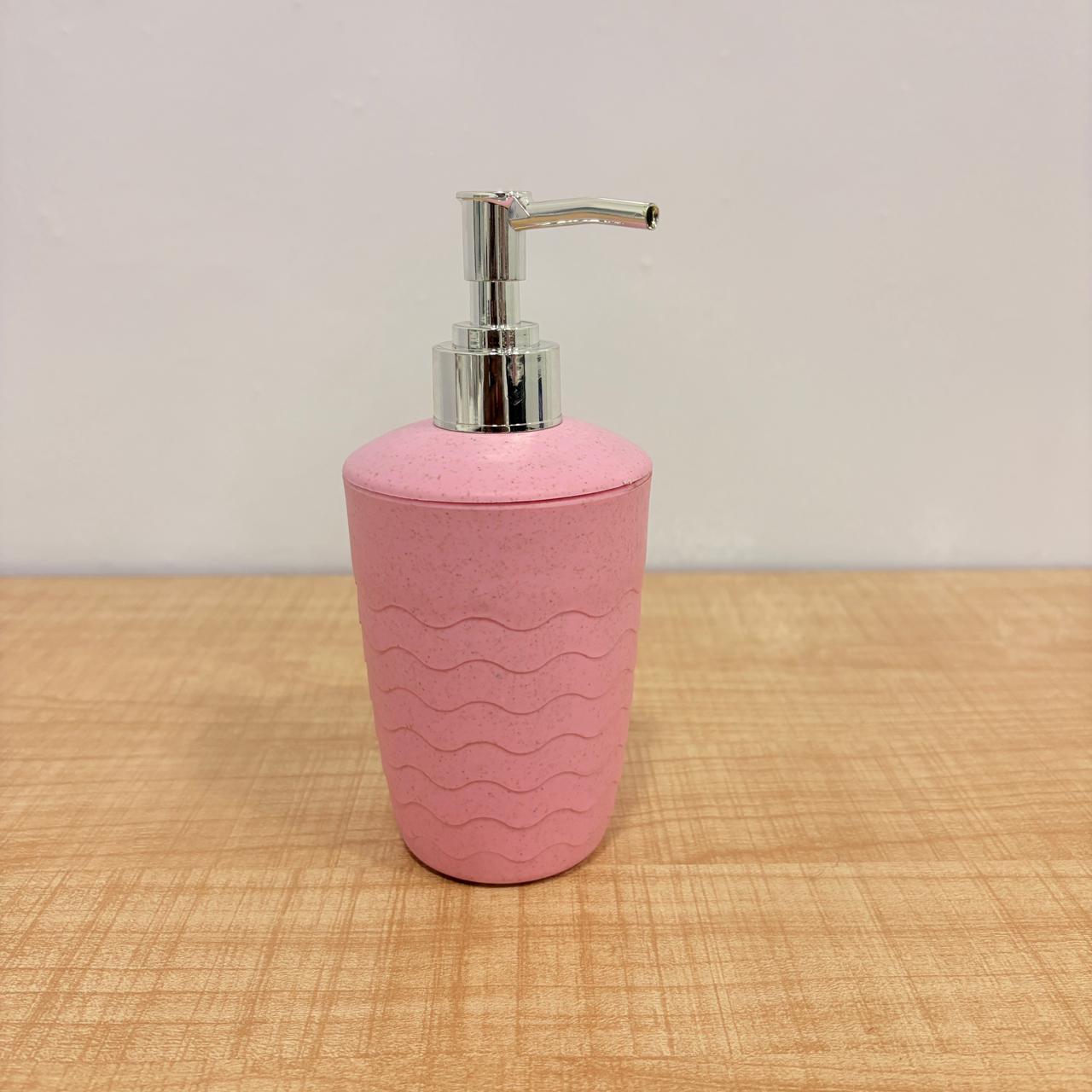 AM7783 DECORATIVE PINK WAVE PATTERN SOAP DISPENSER FOR MODERN BATHROOM AND KITCHEN SINK UTILITY