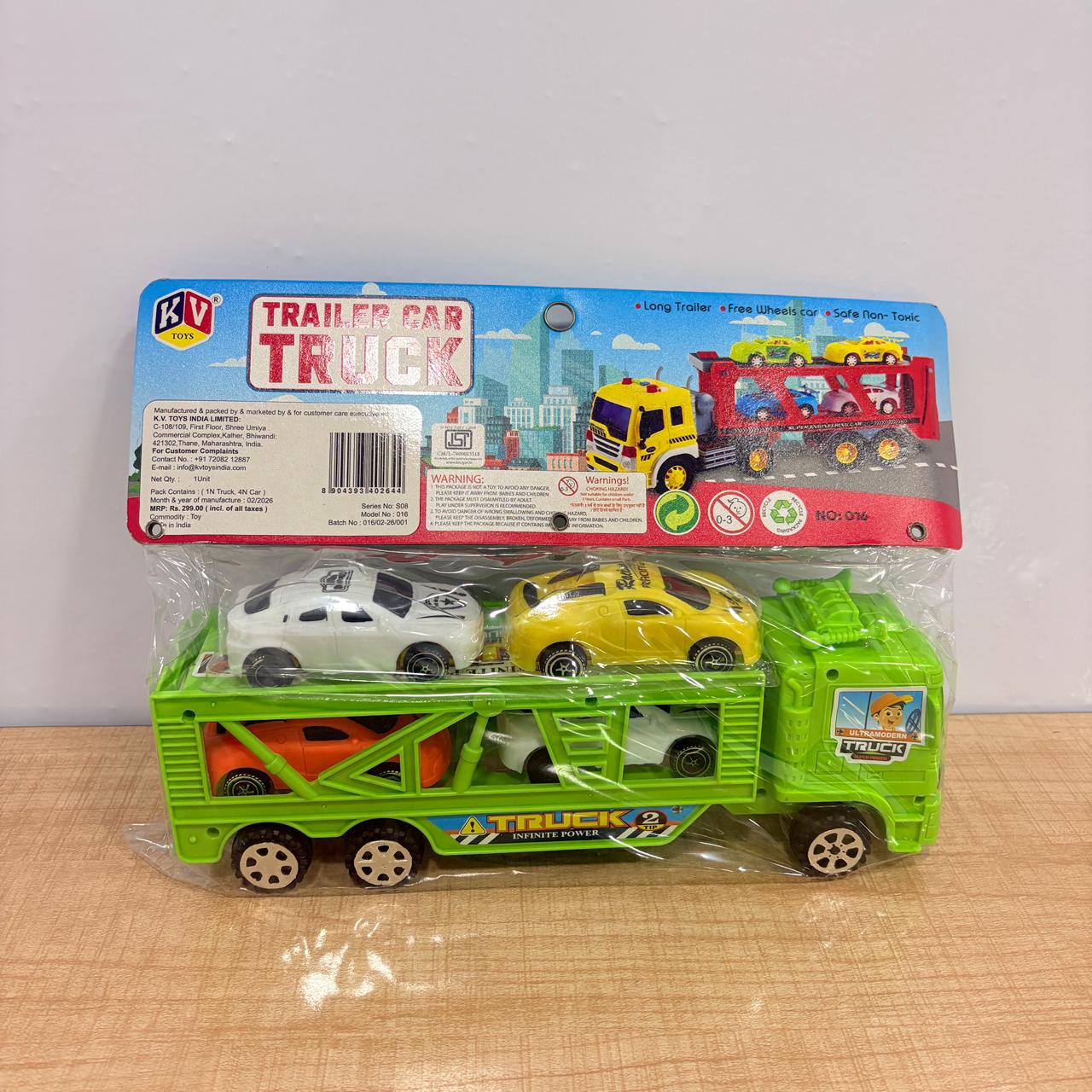 AM7807 Trailer Car Truck – Super Inertia Truck Play Set (with 4 Cars)