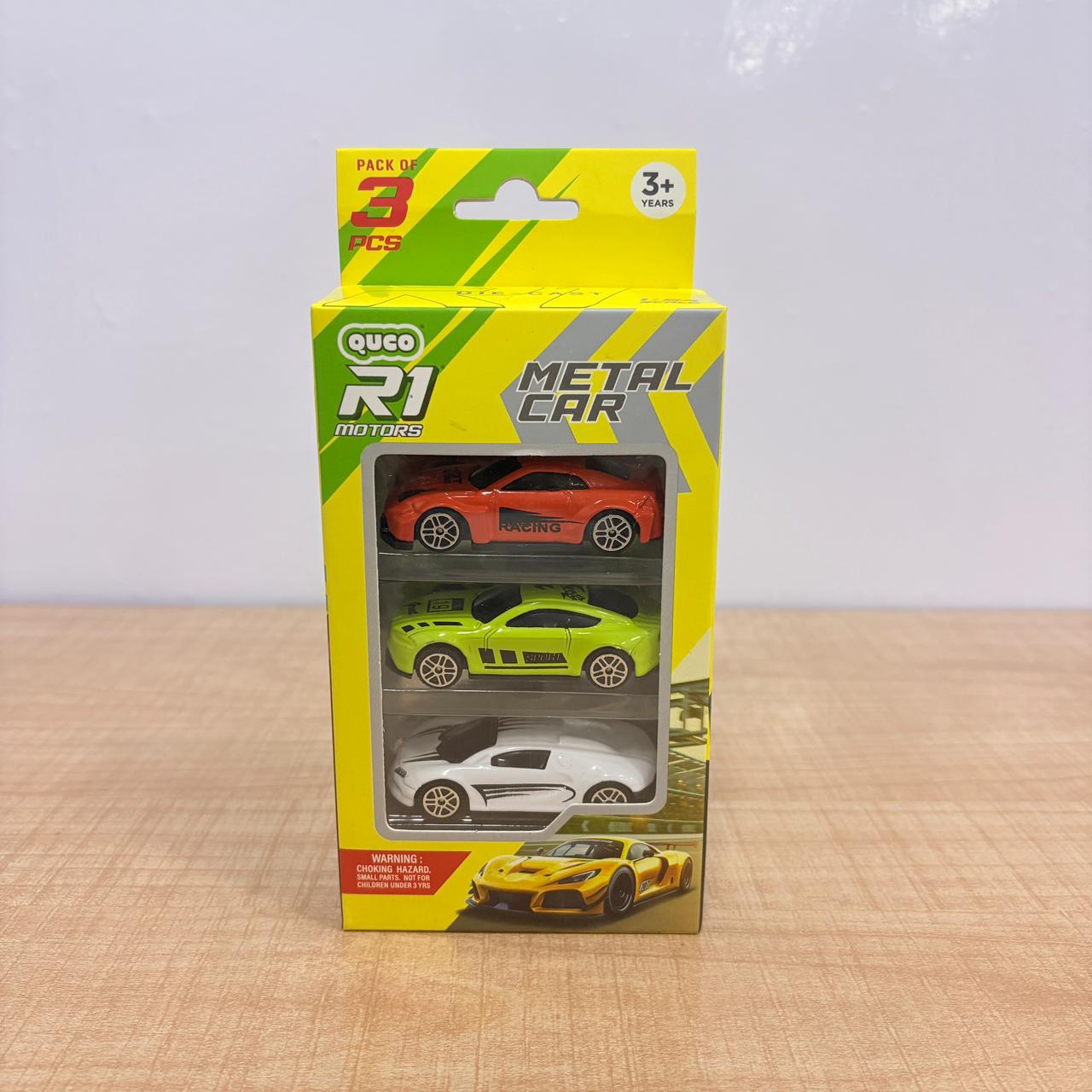 AM7809 Die-Cast Metal Toy Car Set (Pack of 3, Multicolor)