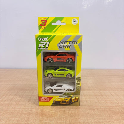 AM7809 Die-Cast Metal Toy Car Set (Pack of 3, Multicolor)