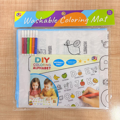 AM7810 DIY Alphabet Washable Coloring Mat with 6 Sketch Pens (Model: WC-01)