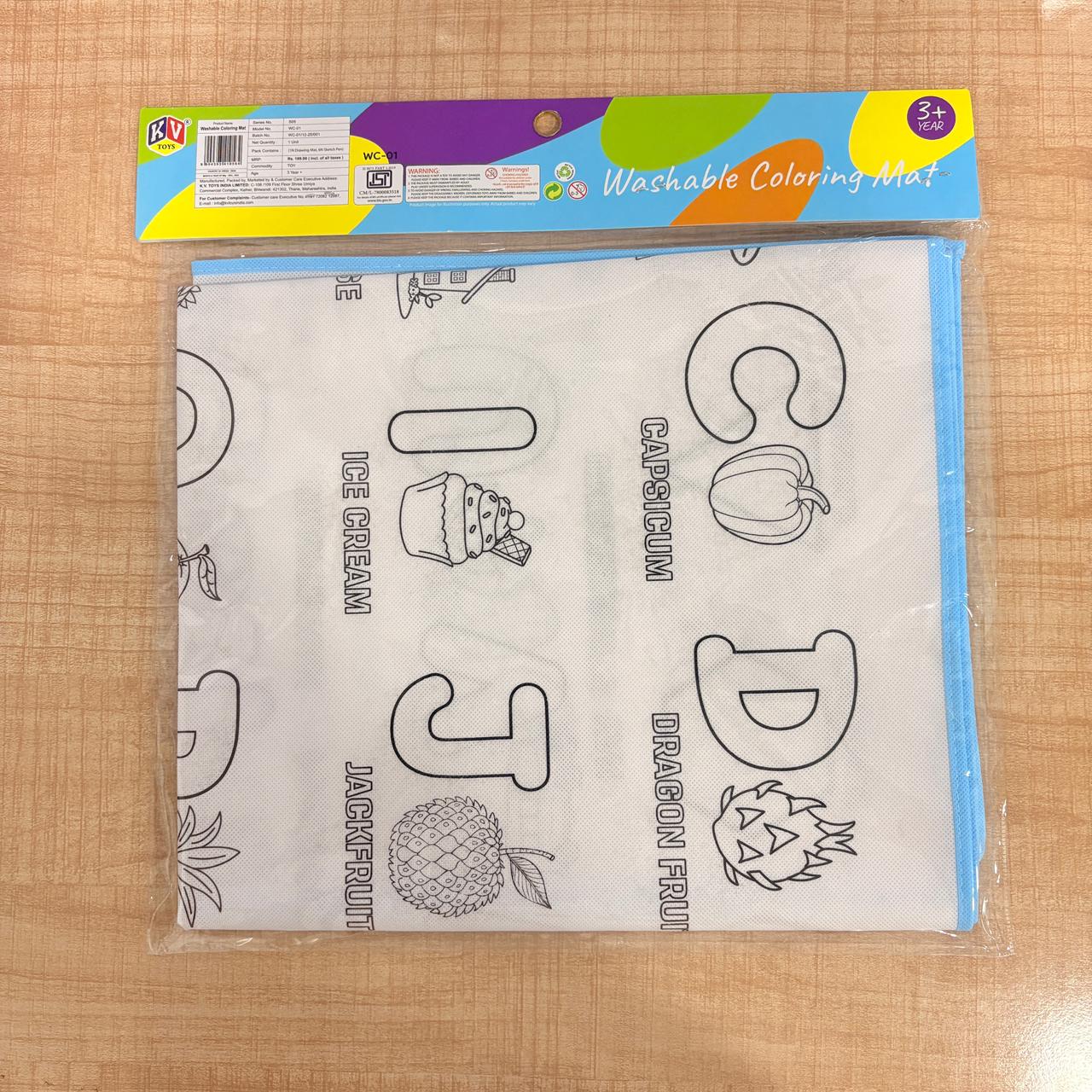 AM7810 DIY Alphabet Washable Coloring Mat with 6 Sketch Pens (Model: WC-01)