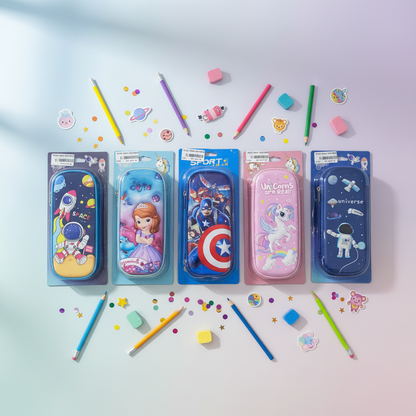 AM7811 Premium Eva Hardtop Pencil Case With Multi Design Characters For School And stationery