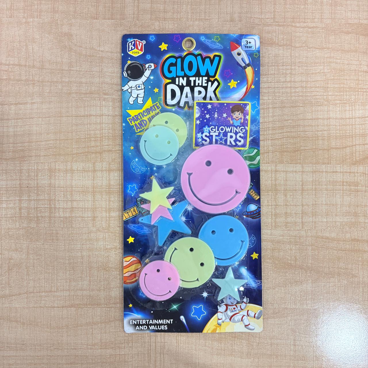 AM7820 Glow in the Dark Stars and Smiley Faces Wall Decor Sticker Set