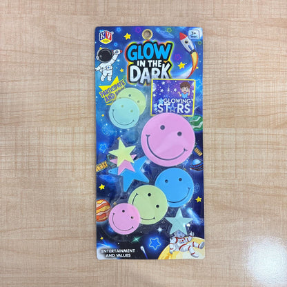 AM7820 Glow in the Dark Stars and Smiley Faces Wall Decor Sticker Set
