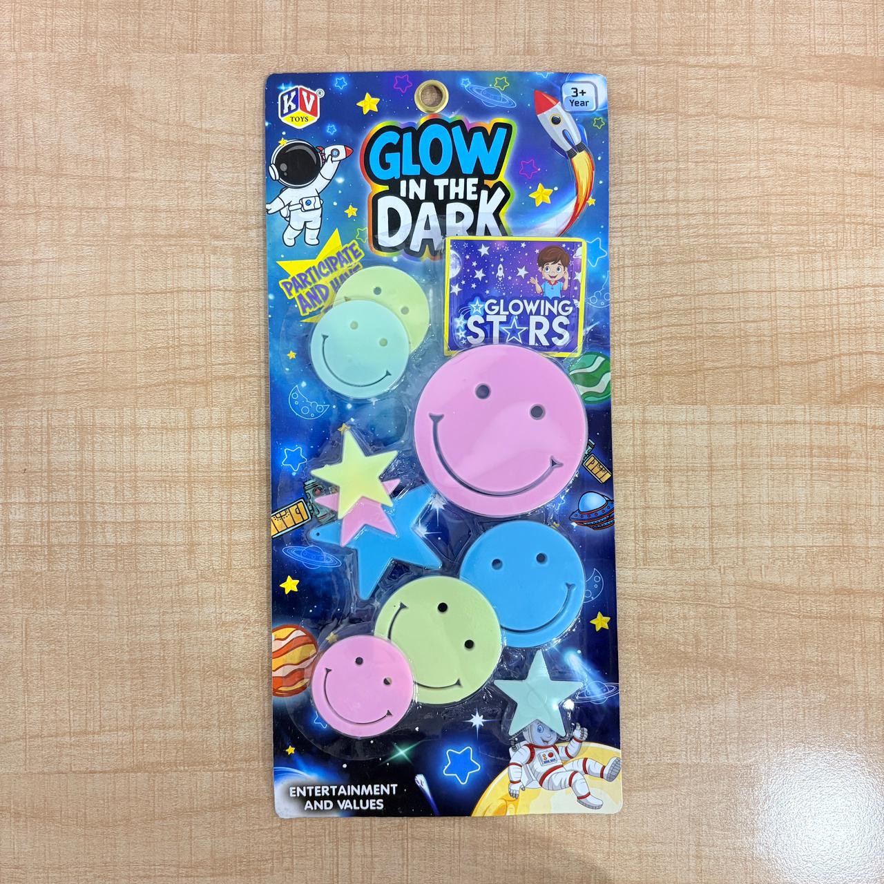 AM7820 Glow in the Dark Stars and Smiley Faces Wall Decor Sticker Set