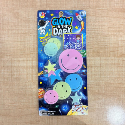 AM7820 Glow in the Dark Stars and Smiley Faces Wall Decor Sticker Set