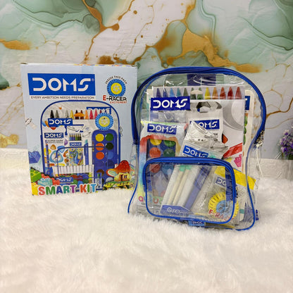 A06473 DOMS Smart Kit – Comprehensive 11-Piece Stationery & Art Set with Clear Backpack