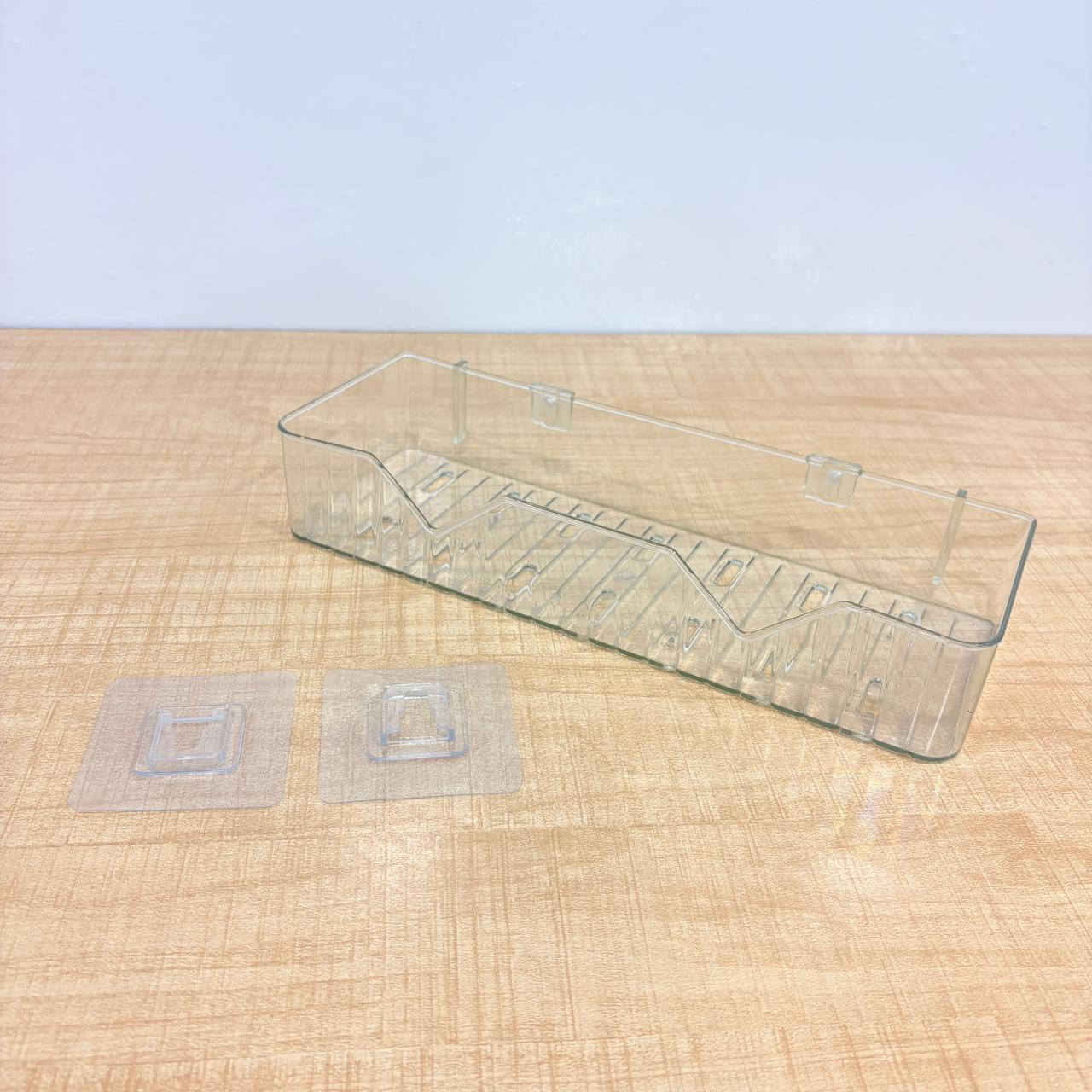 A06495 Acrylic Transparent Bathroom Shelf – Wall Mounted Adhesive Storage Organizer caddy