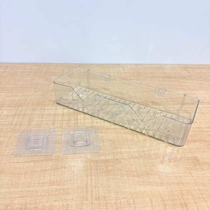 A06495 Acrylic Transparent Bathroom Shelf – Wall Mounted Adhesive Storage Organizer caddy